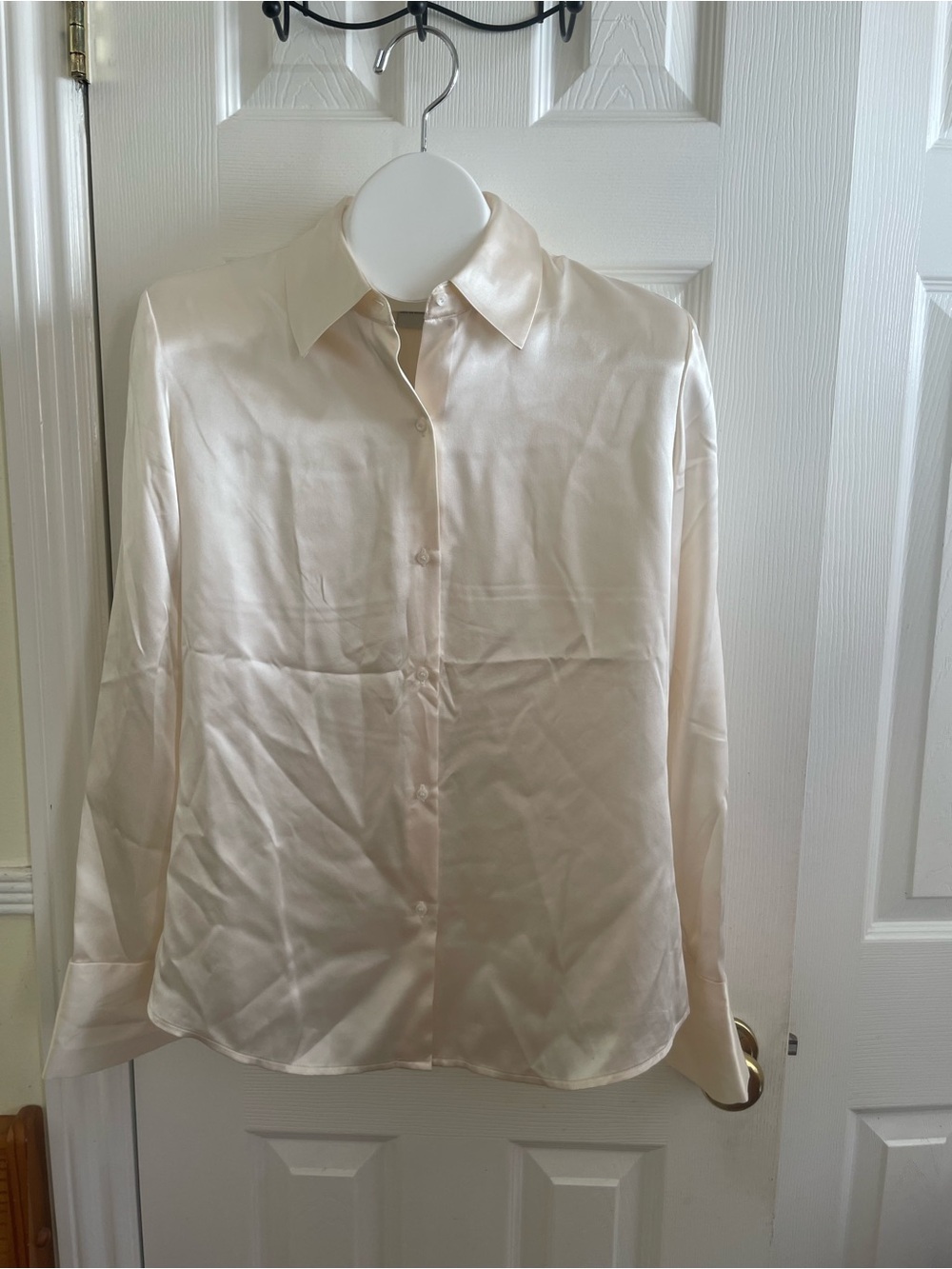 Alfani Silk Charmeuse Blouse - cream (size 10) - Picture 8 of 8